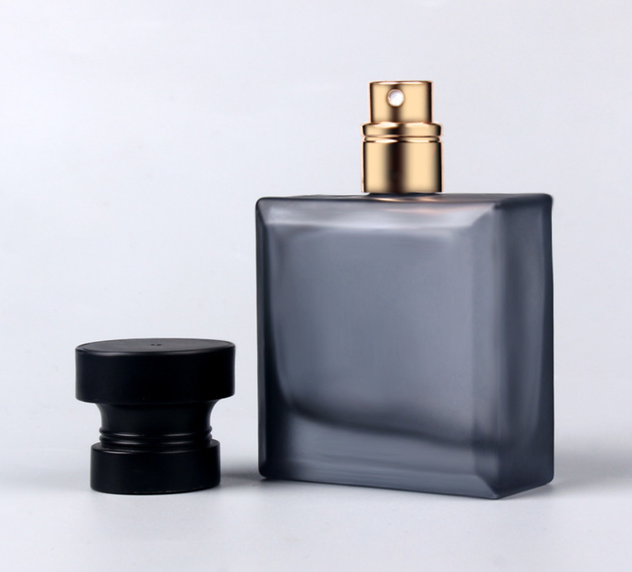 square perfume glass bottle crystal 100ml 50 ml Botol Parfum black glass perfume bottle