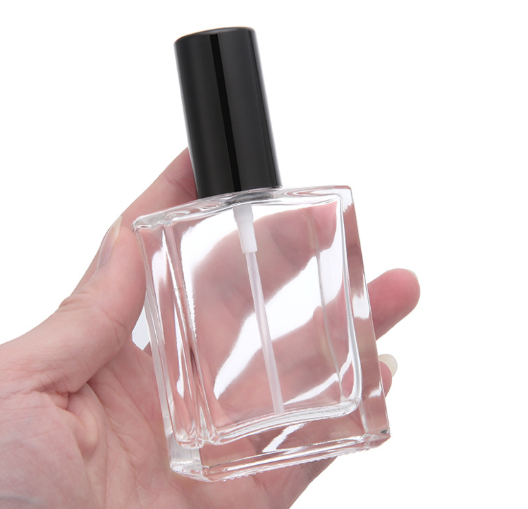 square perfume glass bottle crystal 100ml 50 ml Botol Parfum black glass perfume bottle