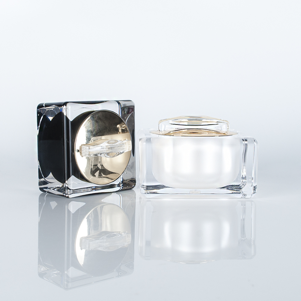square plastic acrylic cream jars cosmetic packaging empty container