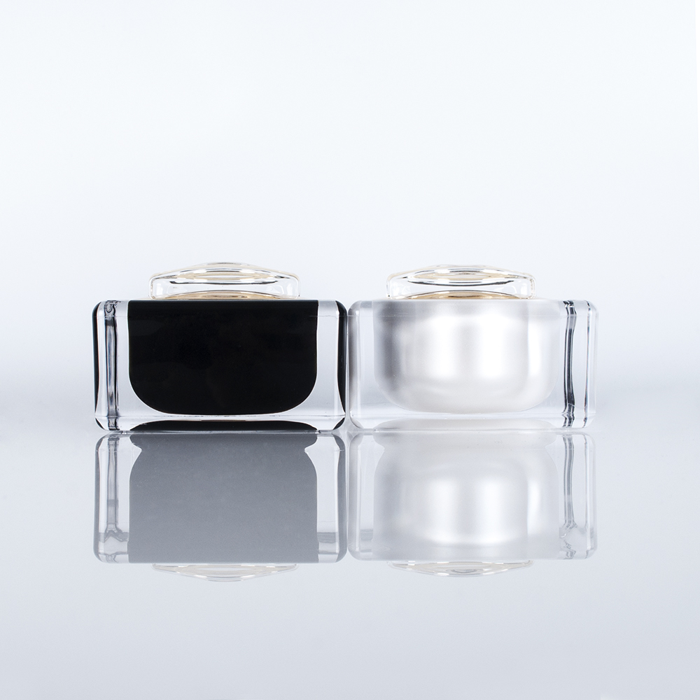 square plastic acrylic cream jars cosmetic packaging empty container