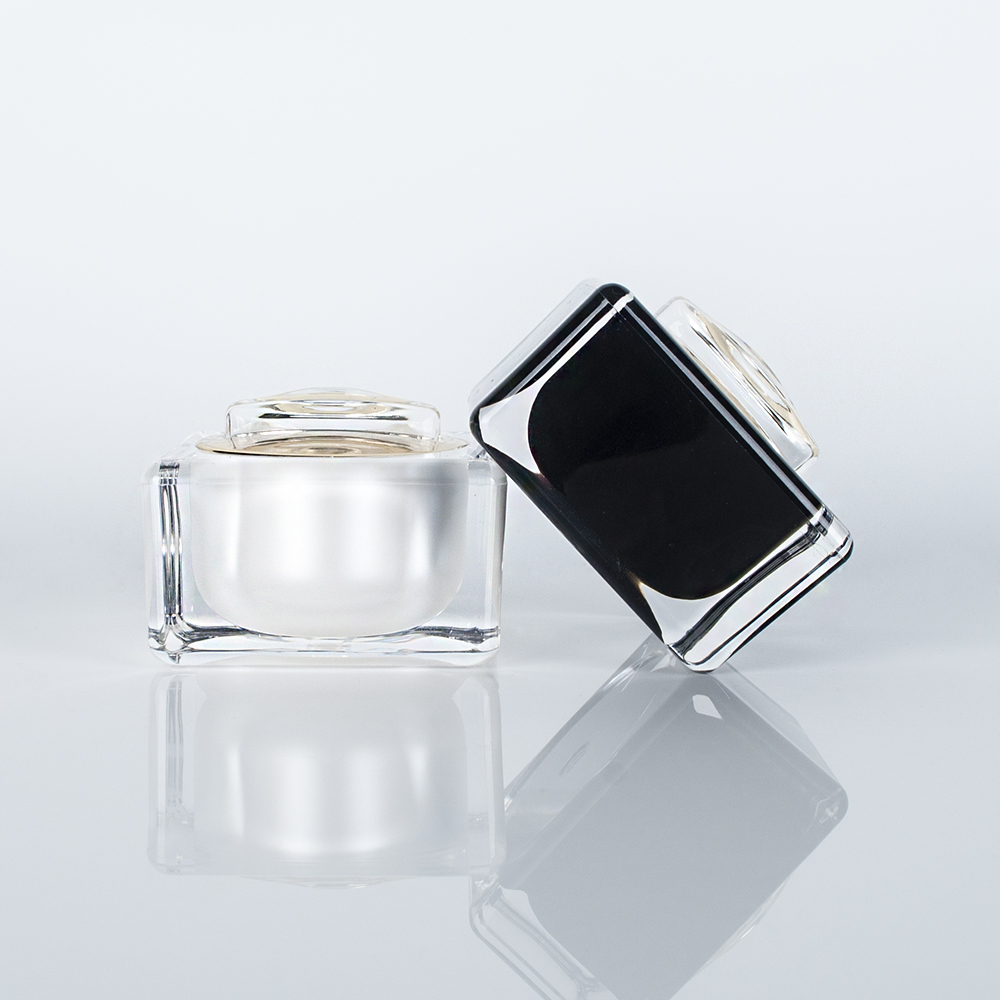 square plastic acrylic cream jars cosmetic packaging empty container