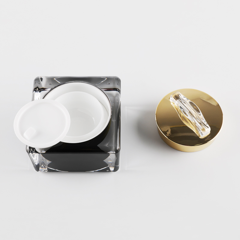 square plastic acrylic cream jars cosmetic packaging empty container