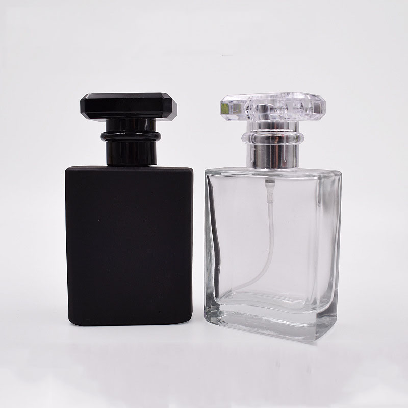 square popular hot selling 50ml perfume bottle black perfume bottles