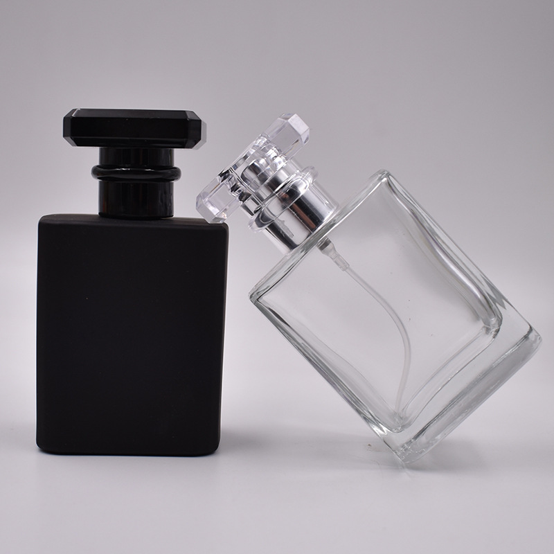 square popular hot selling 50ml perfume bottle black perfume bottles