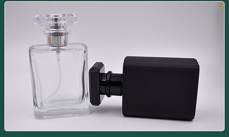 square popular hot selling 50ml perfume bottle black perfume bottles