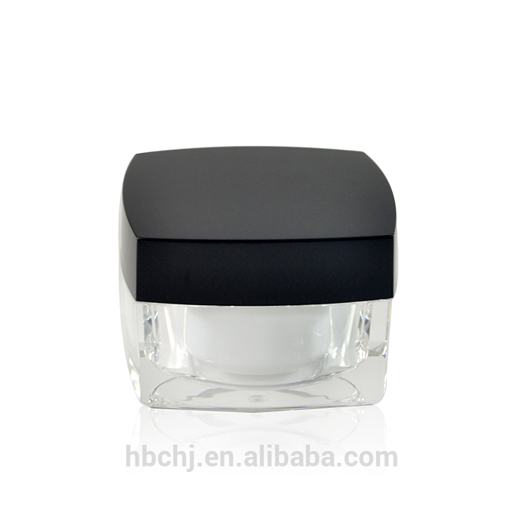 square shape acrylic plastic cosmetic cream jar 5g 10g 15g 30g 50g