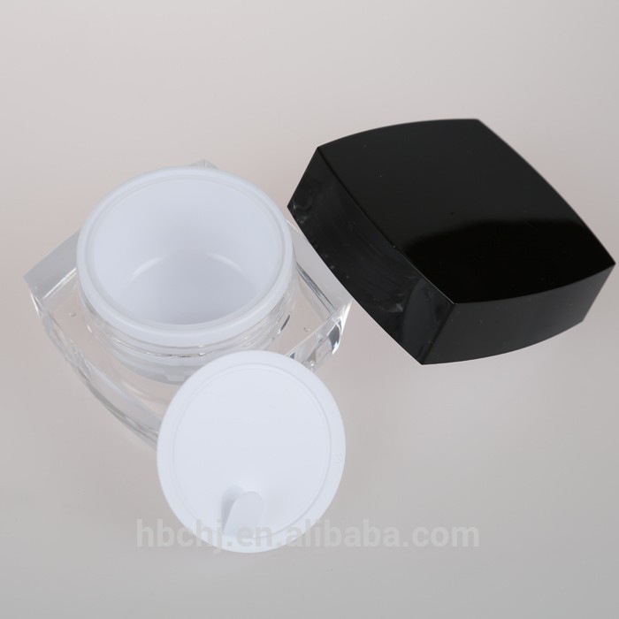 square shape acrylic plastic cosmetic cream jar 5g 10g 15g 30g 50g