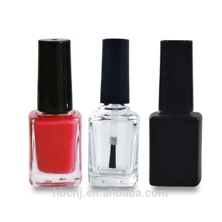 square shape clear matte black glass nail polish bottle 10ml 11ml 15ml for uv gel nail polish