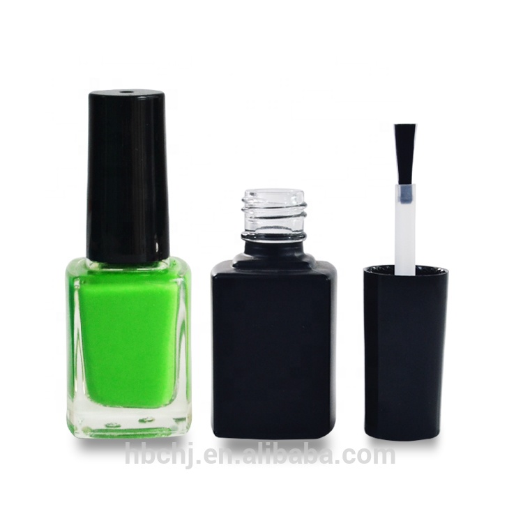 square shape clear matte black glass nail polish bottle 10ml 11ml 15ml for uv gel nail polish