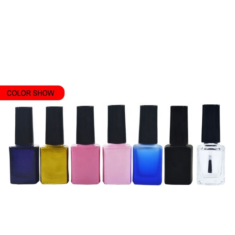 square shape clear matte black glass nail polish bottle 10ml 11ml 15ml for uv gel nail polish