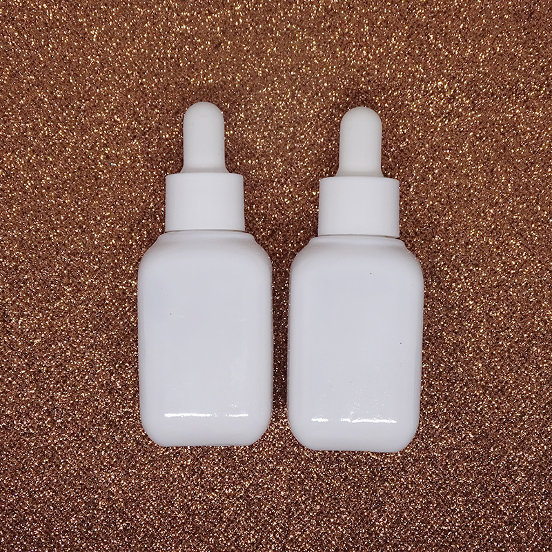 square shaped porcelain serum white ceramic cosmetic glass skin care  dropper bottle for liquid  makeup