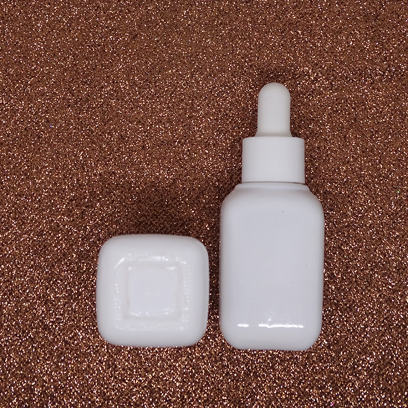 square shaped porcelain serum white ceramic cosmetic glass skin care dropper bottle for liquid makeup