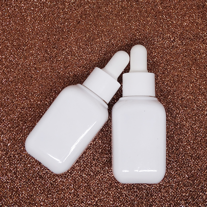 square shaped porcelain serum white ceramic cosmetic glass skin care dropper bottle for liquid makeup