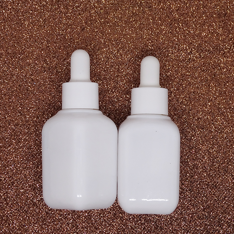 square shaped porcelain serum white ceramic cosmetic glass skin care dropper bottle for liquid makeup