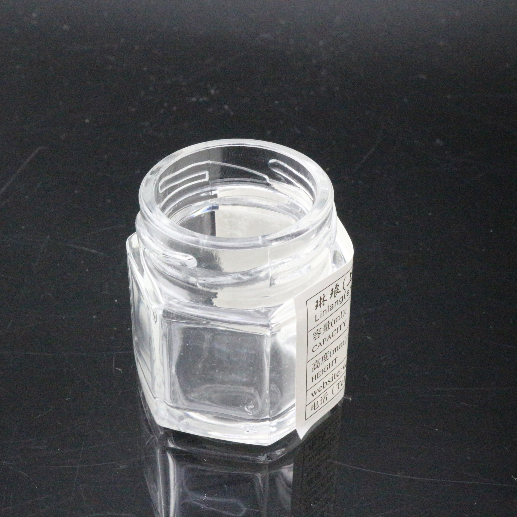 squat hexagon glass jar 1oz 30ml