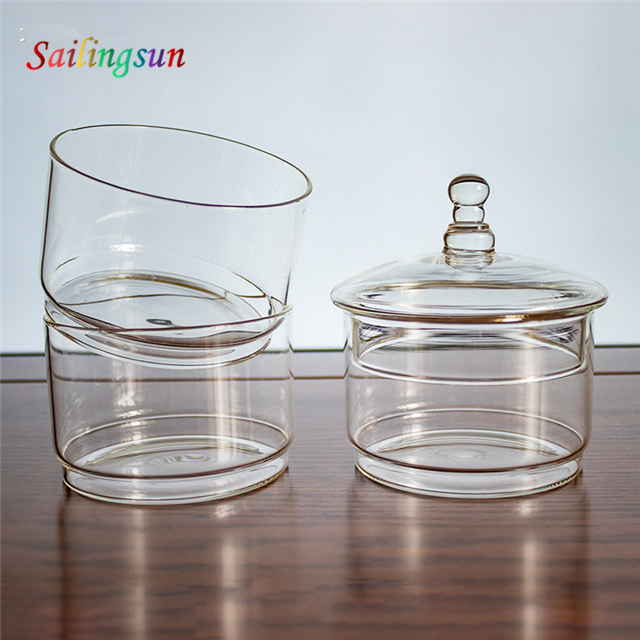 stack up storage customization capacity clear lid handmade pyrex glass jar set