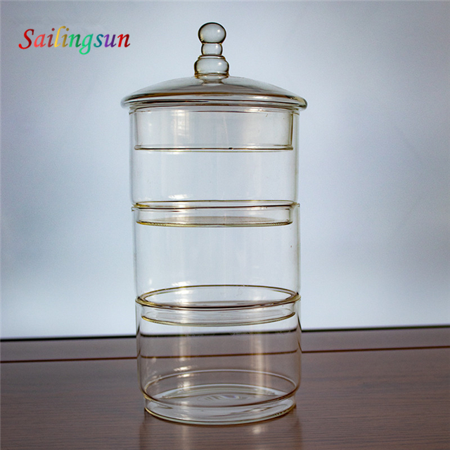 stack up storage customization capacity clear lid handmade pyrex glass jar set