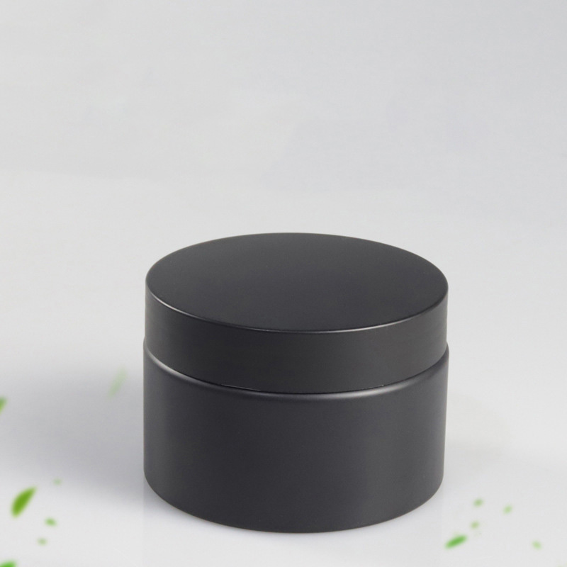 stackable round 100 ml 150g 250ml 10 ml 200 ml empty plastic matte black face cream cosmetic jar