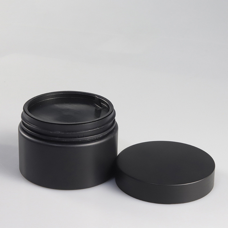 stackable round 100 ml 150g 250ml 10 ml 200 ml empty plastic matte black face cream cosmetic jar