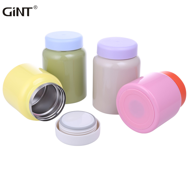 stainless steel lunch jar 2020 Insulated food soup jar Customized color Double Wall with lid lunch flask 304portable