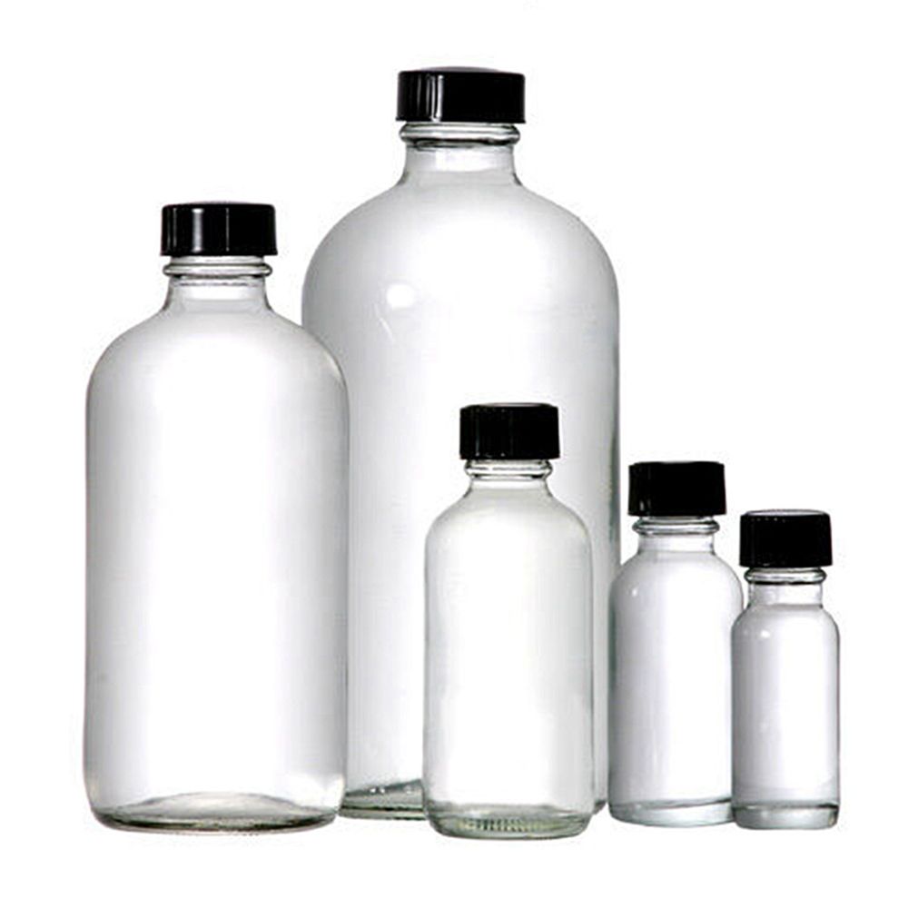 standard 8oz 16oz 32oz boston round glass bottle with twist lid, beverage glass bottles wholesale