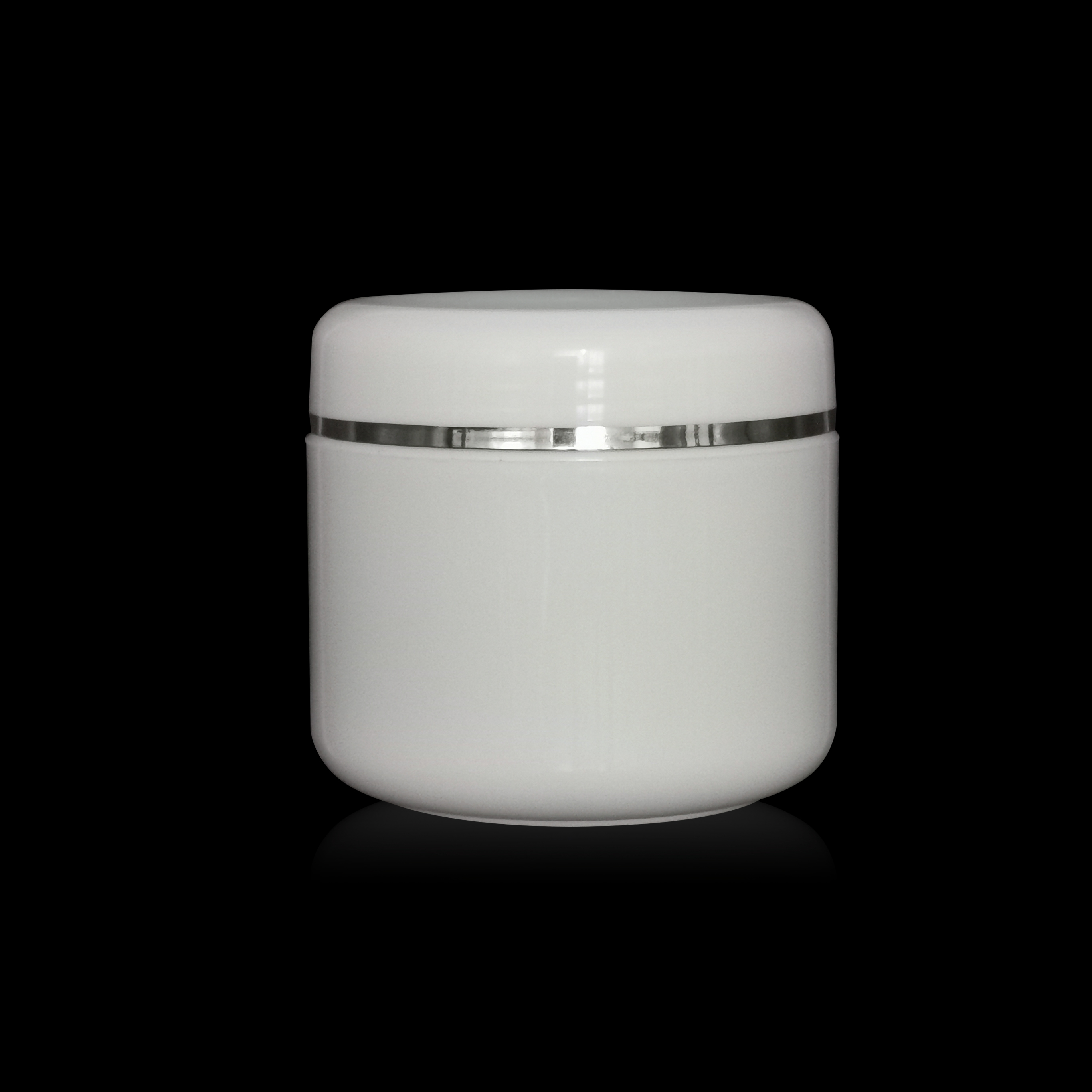 stock 150 pp White cream jar with silver edge or Skin cream packing  Cosmetic packaging