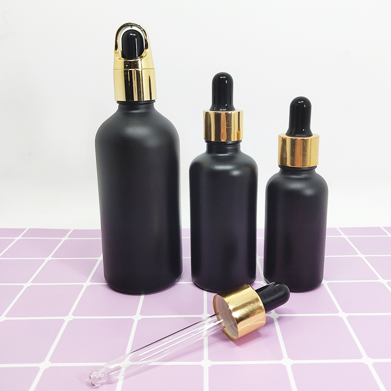 stock 30ml 50ml 100ml eliquid e juice vape oil essential oil frosted black glass dropper bottle