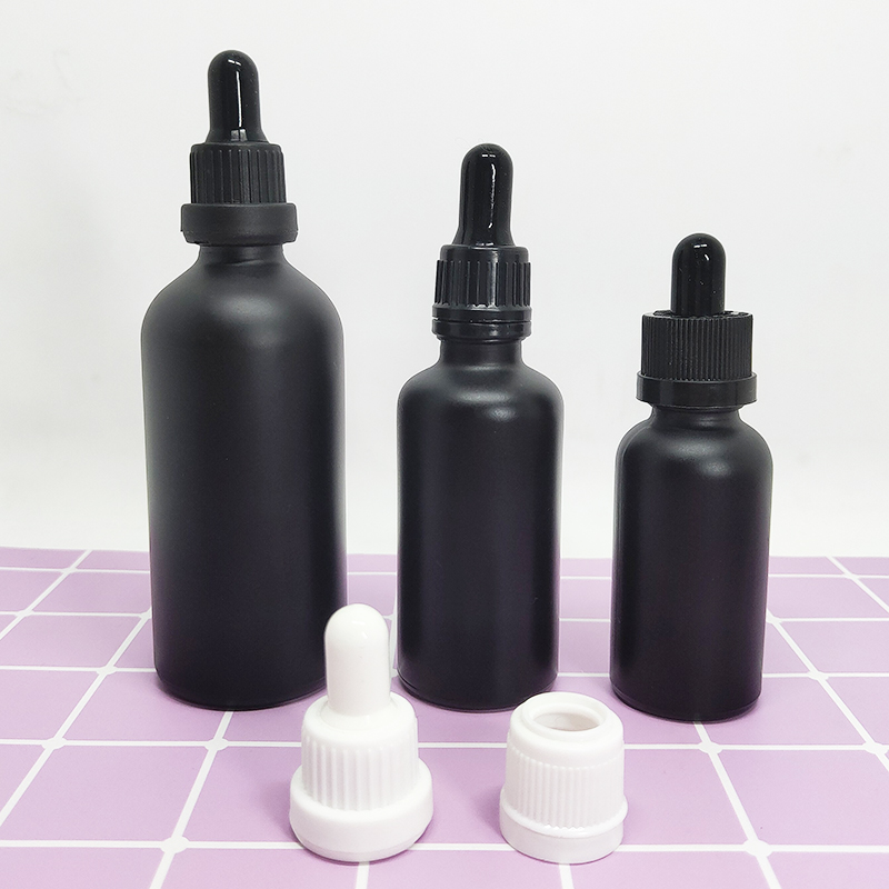 stock 30ml 50ml 100ml eliquid e juice vape oil essential oil frosted black glass dropper bottle
