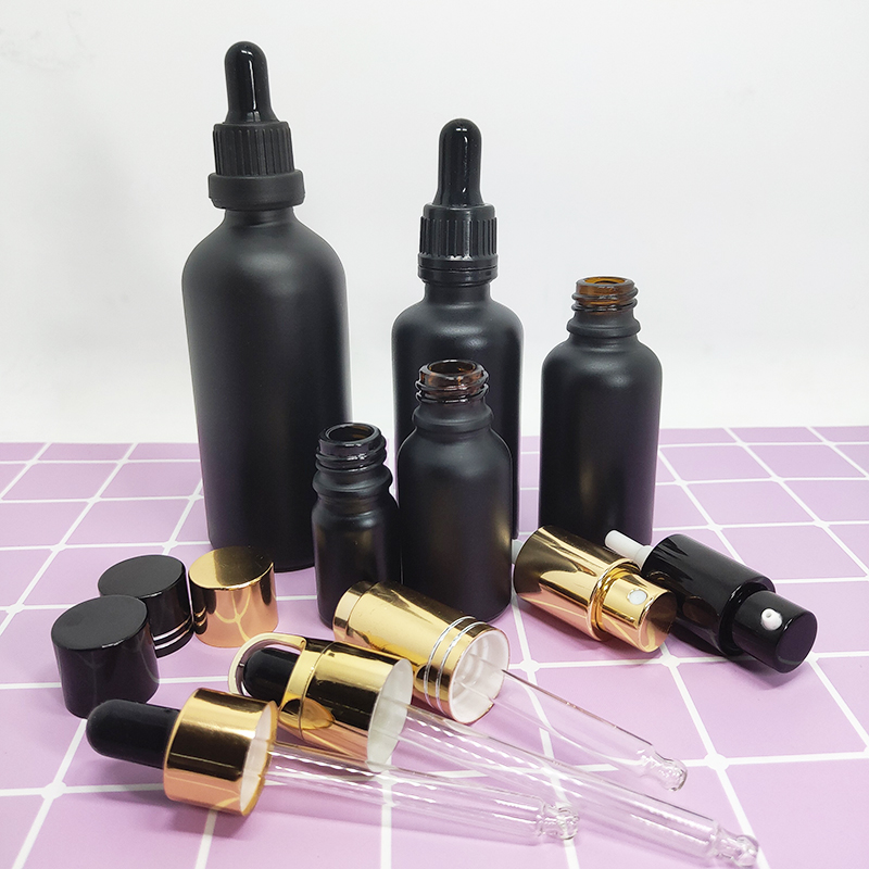 stock 30ml 50ml 100ml eliquid e juice vape oil essential oil frosted black glass dropper bottle