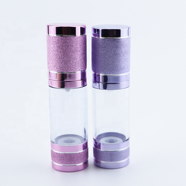 stock 30ml 50ml pink cap cosmetics airless bottle for lotion gel