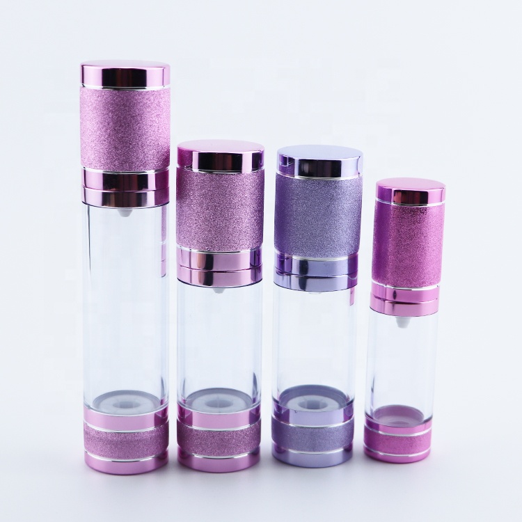 stock 30ml 50ml pink cap cosmetics airless bottle for lotion gel
