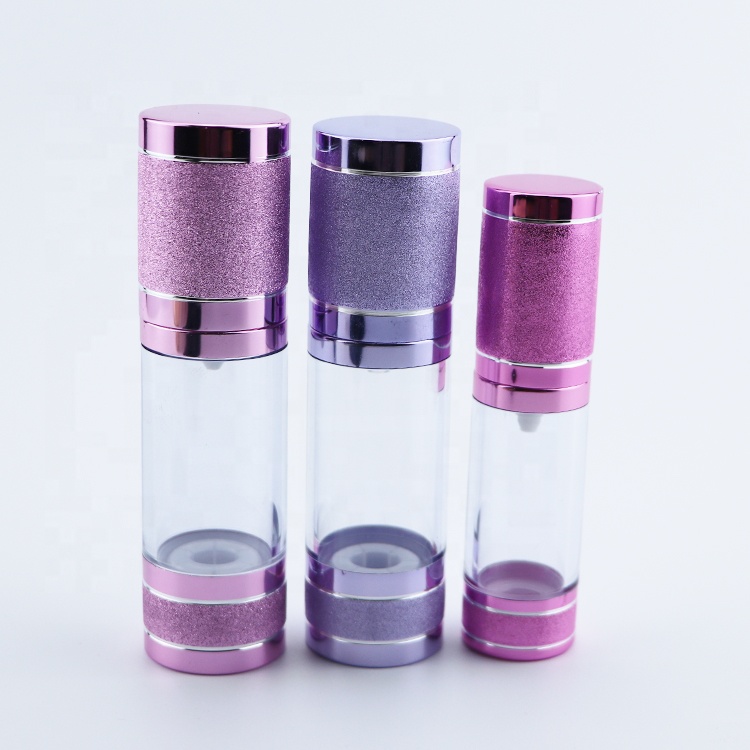 stock 30ml 50ml pink cap cosmetics airless bottle for lotion gel