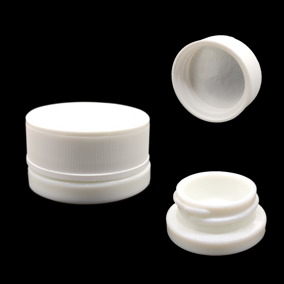 stock 3ml 5ml 7ml 9ml luxury white glass shatter jar custom uv CBD concentrate dab wax jar with screw CR lid herb container