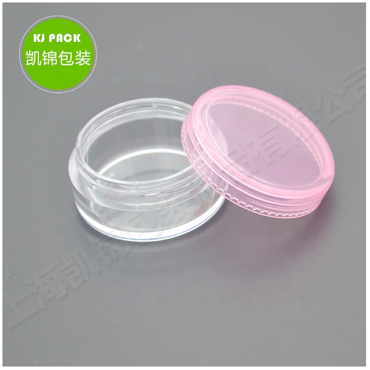 stock Cosmetic Containers Makeup Jars Plastic eyeliner Lip Balm 3 Gram Clear Lid