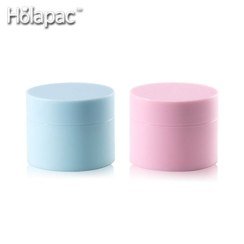 stock HOLAPAC empty round matte double wall  5g 15g 20g 30g 50g plastic pp cosmetic cream jar with lid