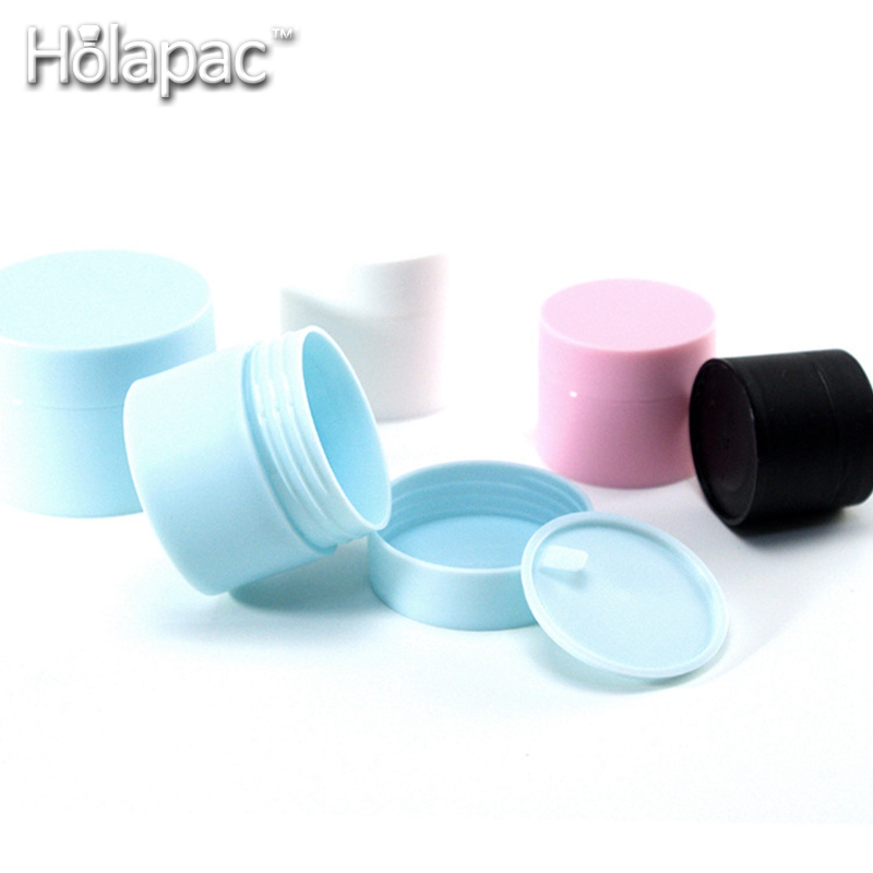 stock HOLAPAC empty round matte double wall 5g 15g 20g 30g 50g plastic pp cosmetic cream jar with lid