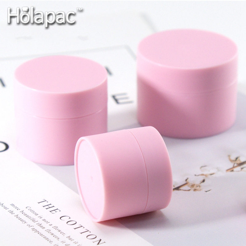 stock HOLAPAC empty round matte double wall 5g 15g 20g 30g 50g plastic pp cosmetic cream jar with lid