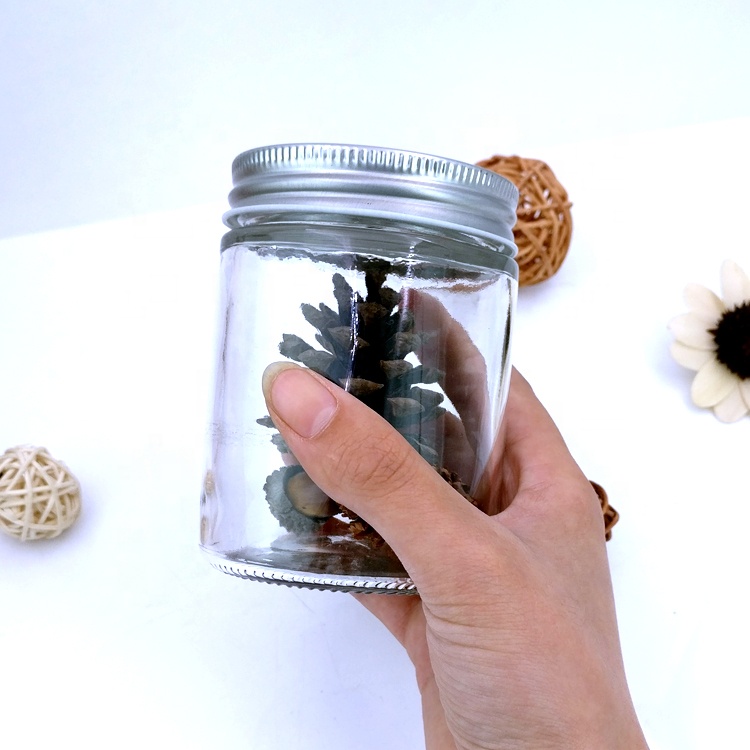 stock cheap 250ml 8oz Glass Mason Jar with Lid and Band 70mm Regular Mouth packaging bottle For Storage Foods Jams Liquid
