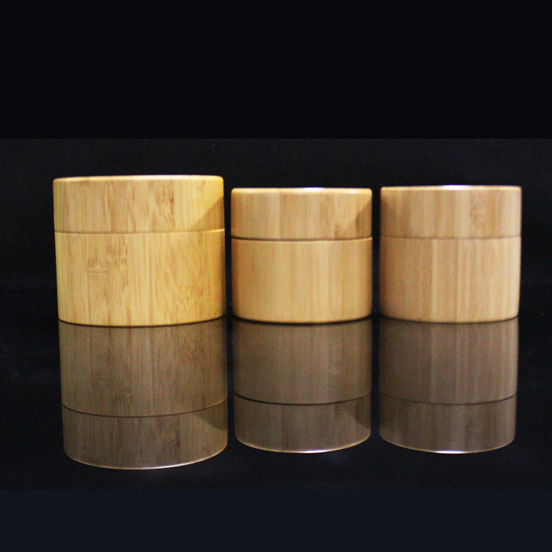 stock  eco-friendly professional 15g 30g 50g 100g  silk screen printing glass cream jar with bamboo lid