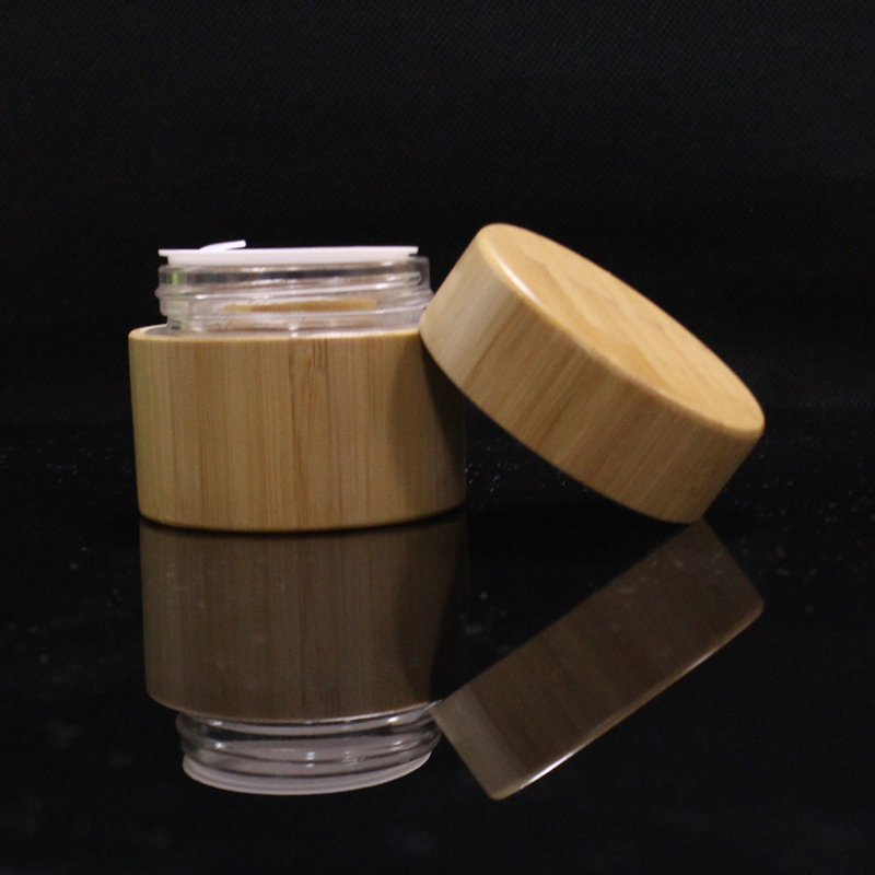 stock eco-friendly professional 15g 30g 50g 100g silk screen printing glass cream jar with bamboo lid
