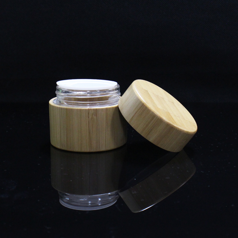 stock eco-friendly professional 15g 30g 50g 100g silk screen printing glass cream jar with bamboo lid