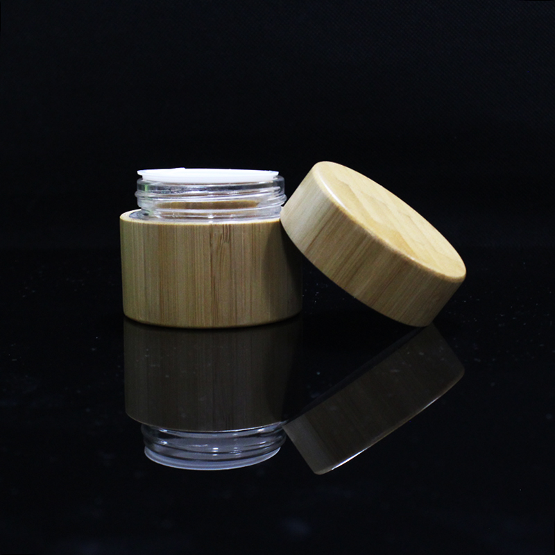 stock eco-friendly professional 15g 30g 50g 100g silk screen printing glass cream jar with bamboo lid