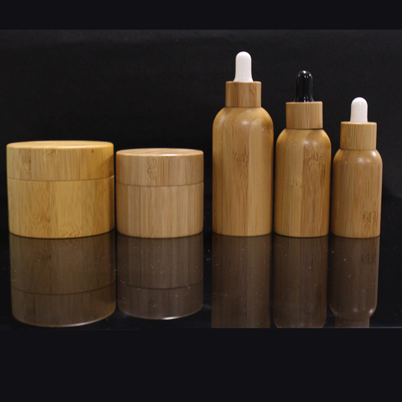 stock eco-friendly professional 15g 30g 50g 100g silk screen printing glass cream jar with bamboo lid