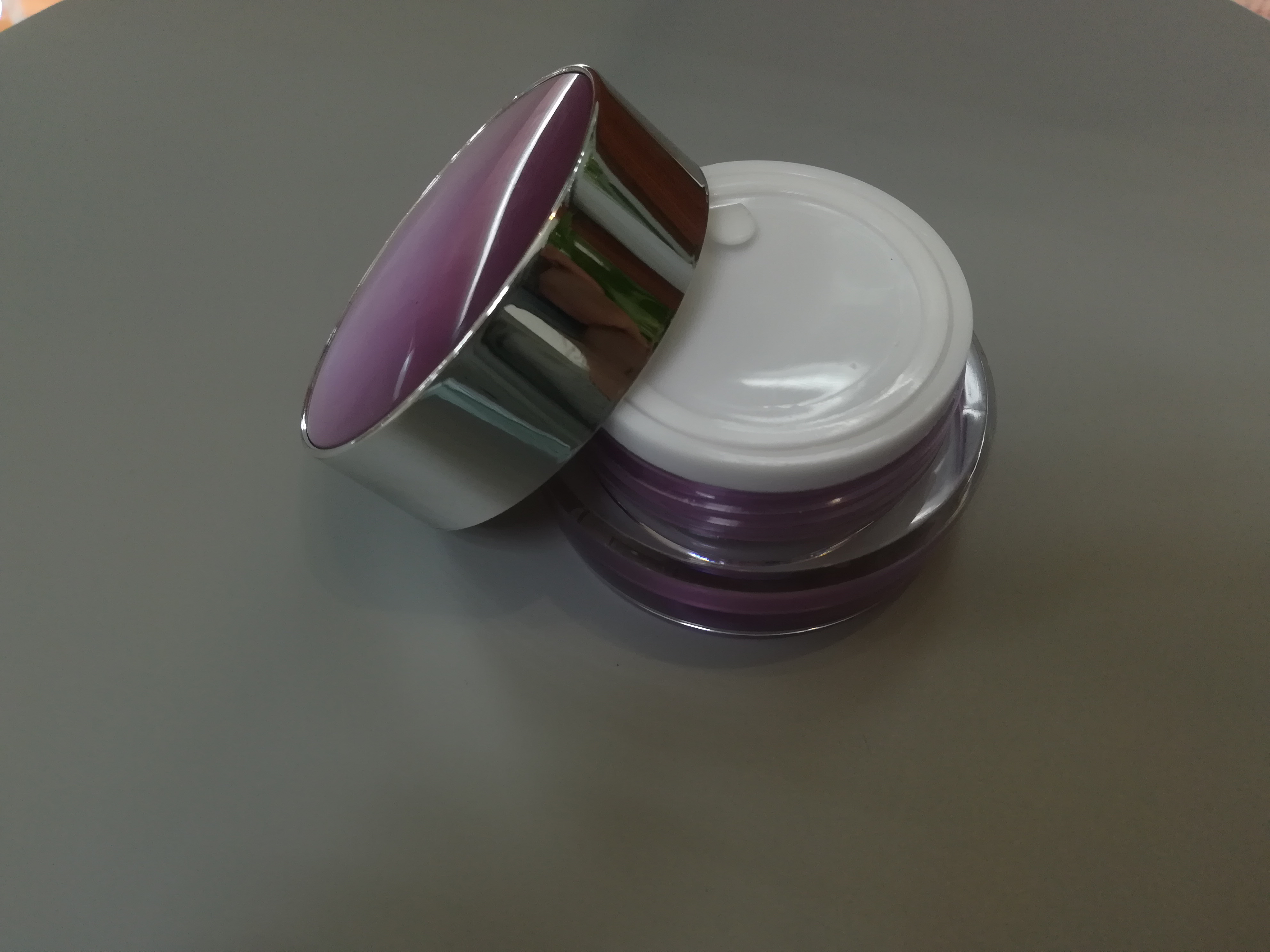 stock empty acrylic jar skin care container plastic face cream jar with purple lid