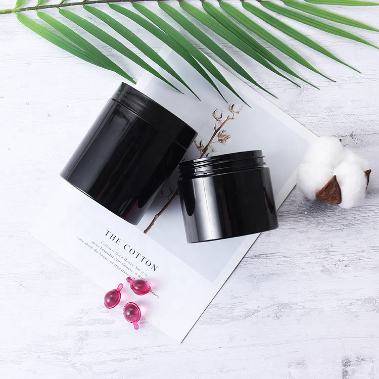 stock for 50ml 60ml 80ml 100ml 120ml 150ml 200ml 300ml black cosmetic jar for cream