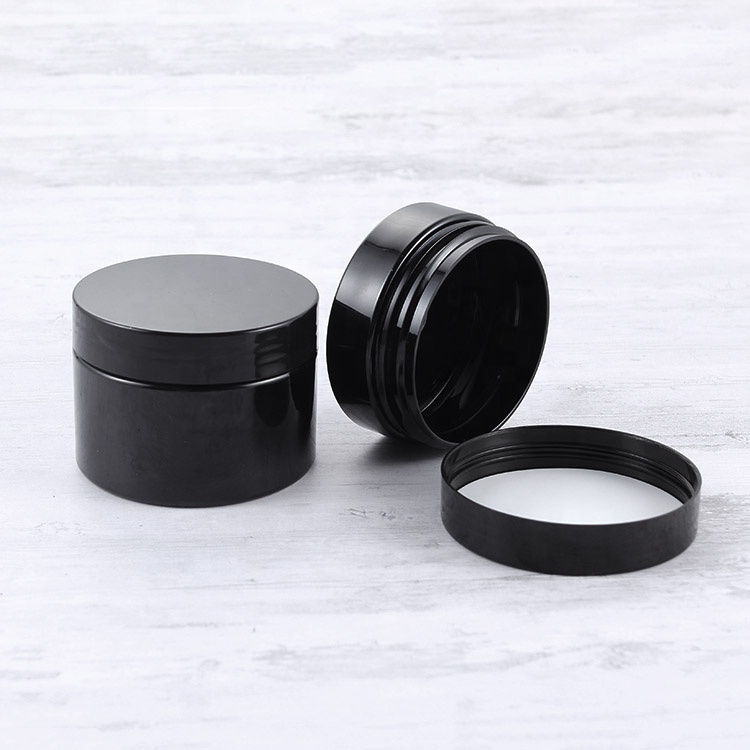 stock for 50ml 60ml 80ml 100ml 120ml 150ml 200ml 300ml black cosmetic jar for cream