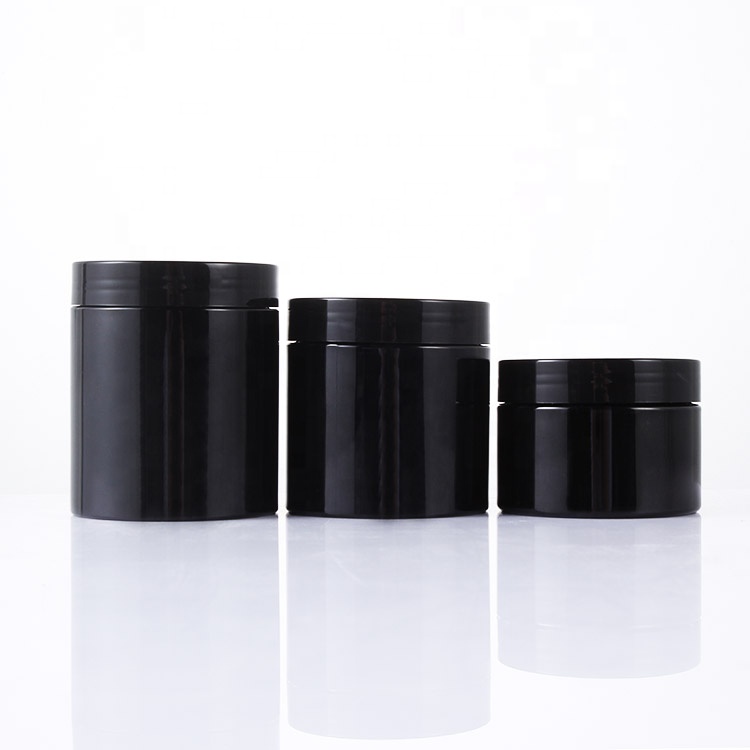stock for 50ml 60ml 80ml 100ml 120ml 150ml 200ml 300ml black cosmetic jar for cream