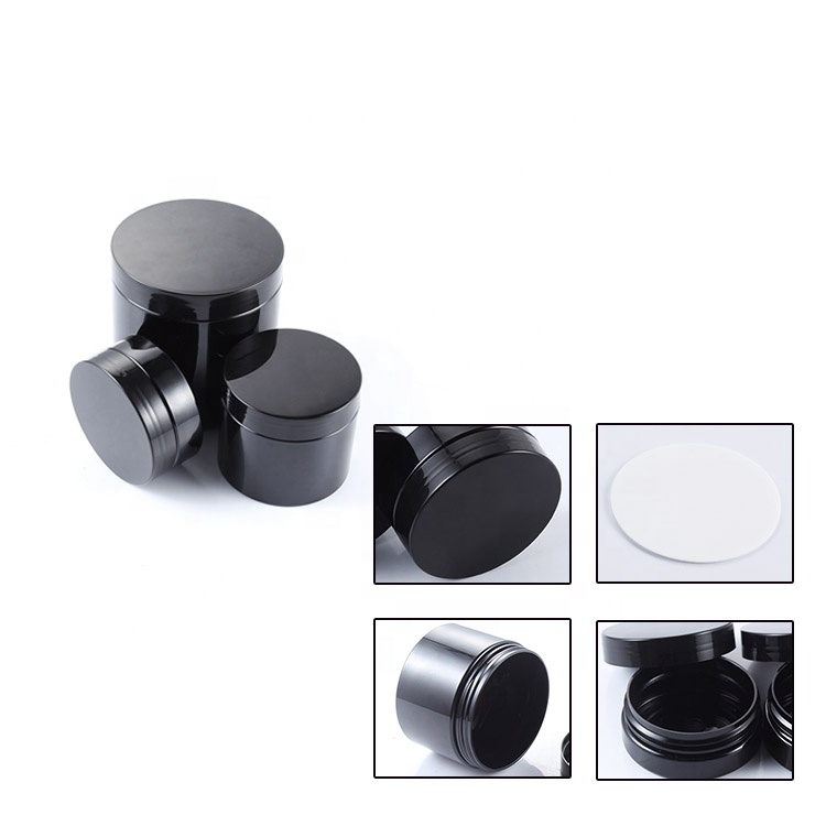 stock for 50ml 60ml 80ml 100ml 120ml 150ml 200ml 300ml black cosmetic jar for cream