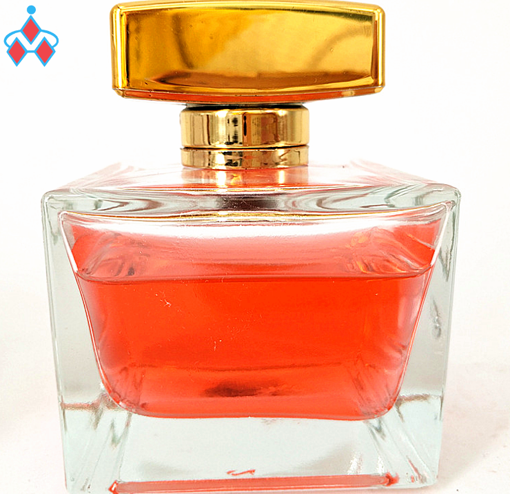 stock luxury unique square 100ml transparent perfume glass bottle
