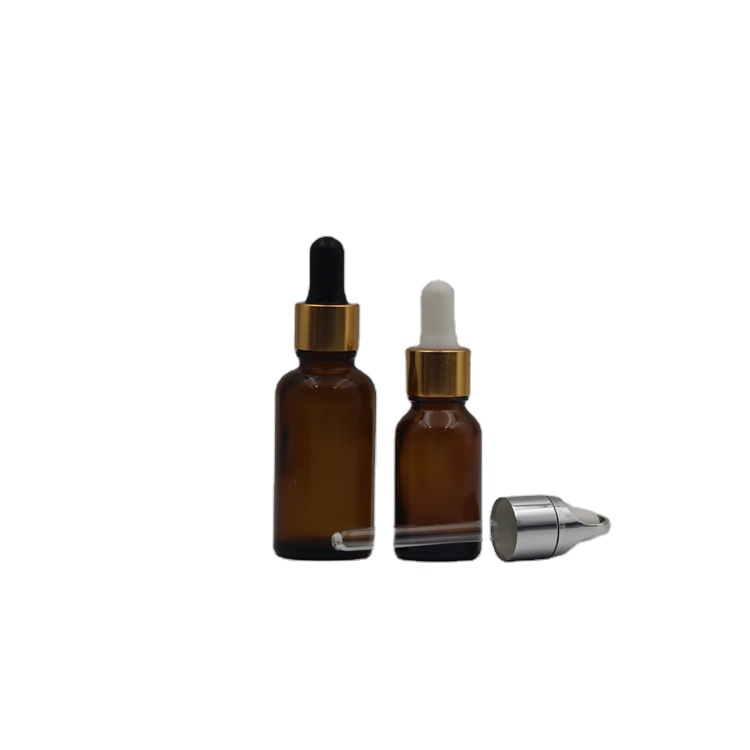 stock now wholesale custom design 30ml amber glass essential oil dropper bottle